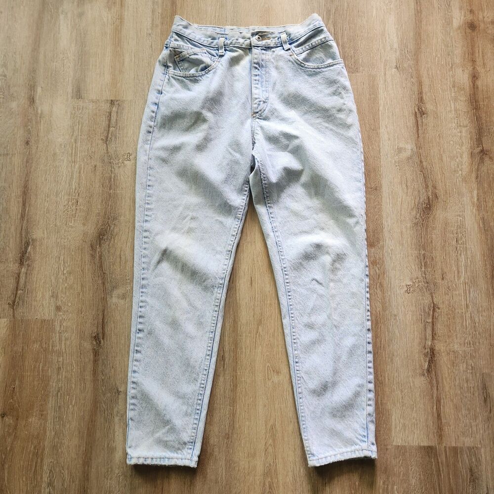 Vtg Lee Acid Wash Mom Jeans Women’s 13 MED High Waist Tapered Made USA 80s 90s
